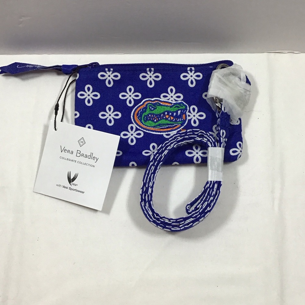 Vera Bradley Gators University of Florida Zip ID & Lanyard NWT
